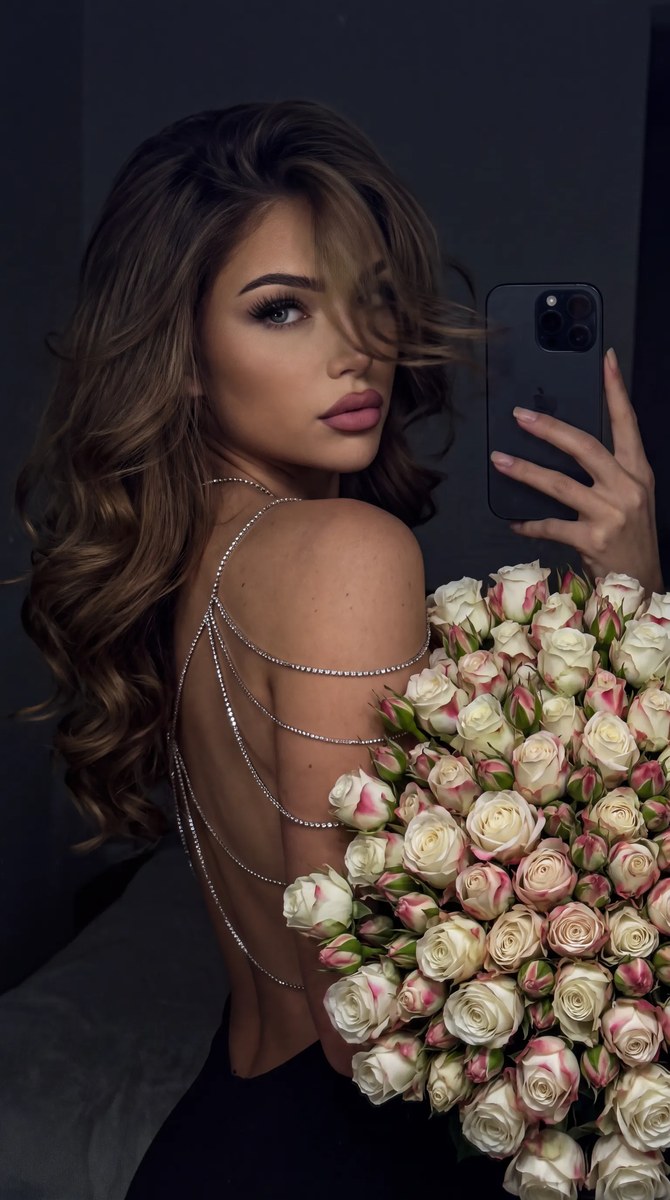 Dark Over-the-Shoulder Rose Portrait output 1