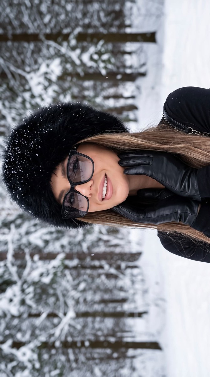 Photorealistic Winter Fashion Portrait in a Snowy Forest output 2