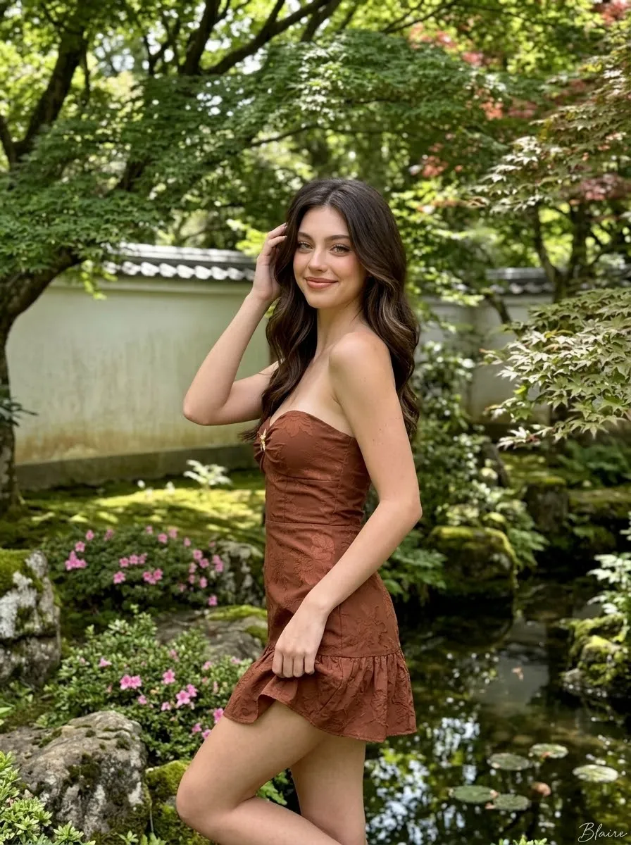 Copper Dress in a Japanese-Inspired Garden output 7