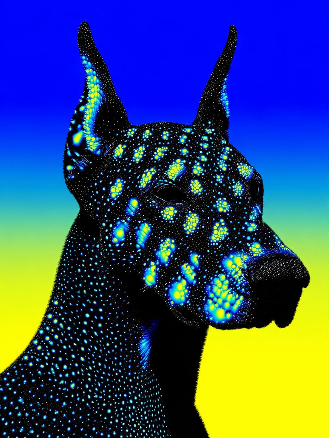 Neon Psychedelic Animal Artwork output 3