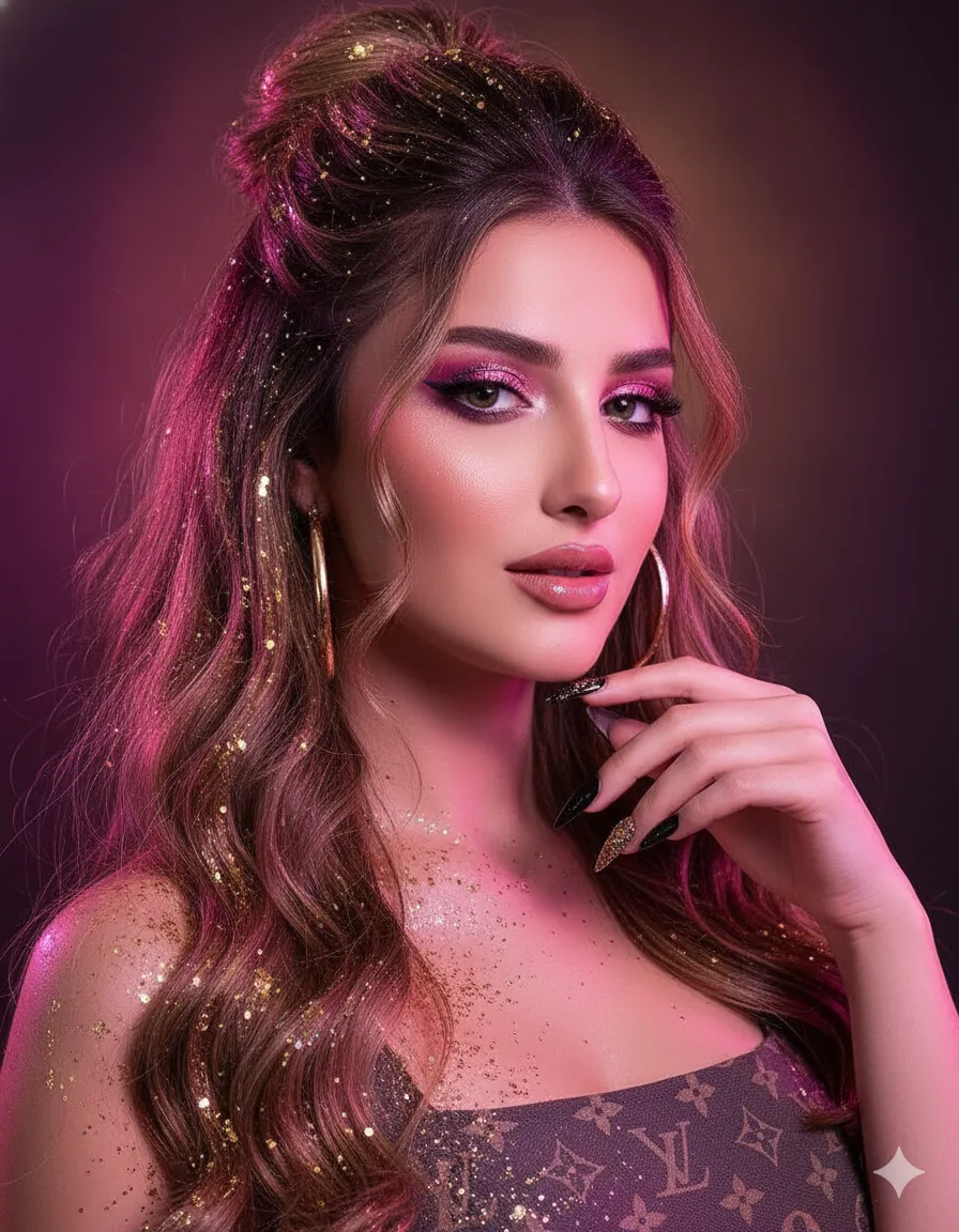 Neon Glitter Glamour Portrait
