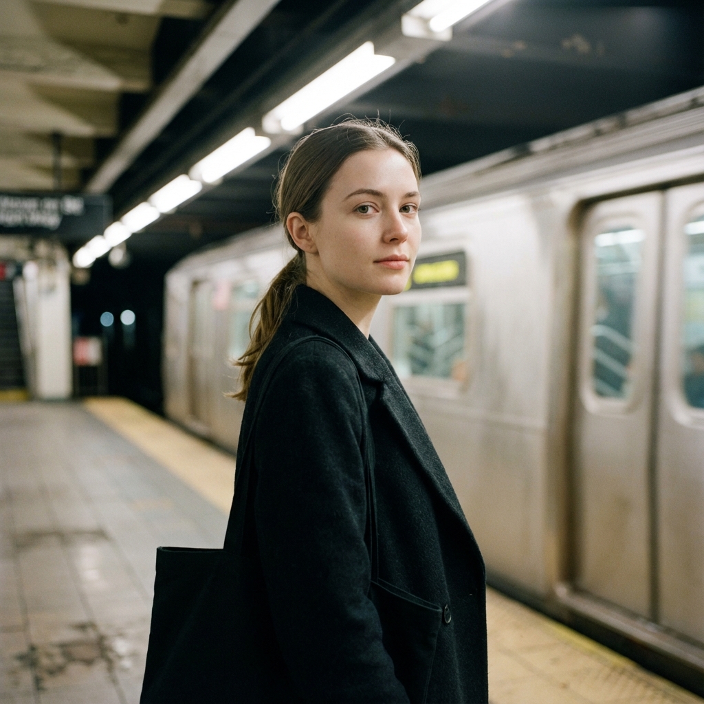 Subway Platform (street candid, moody)