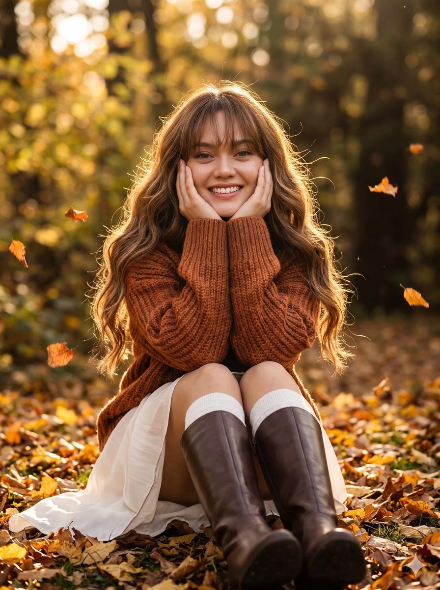 Golden-Hour Autumn Forest Portrait