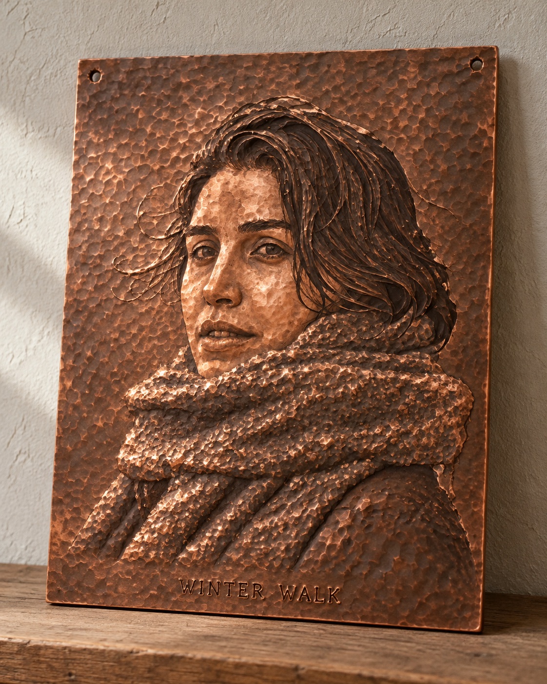 Photograph a Hammered Copper Relief output 3