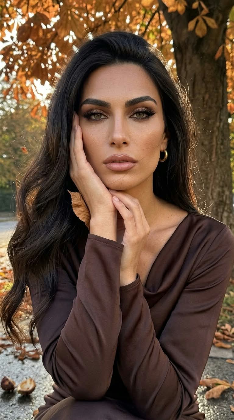Photorealistic Autumn Portrait Under a Chestnut Tree