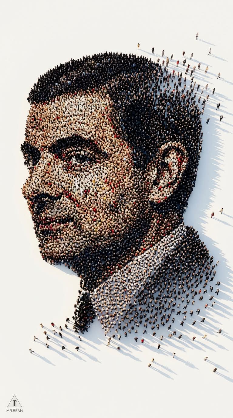 Portrait Formed from a Crowd