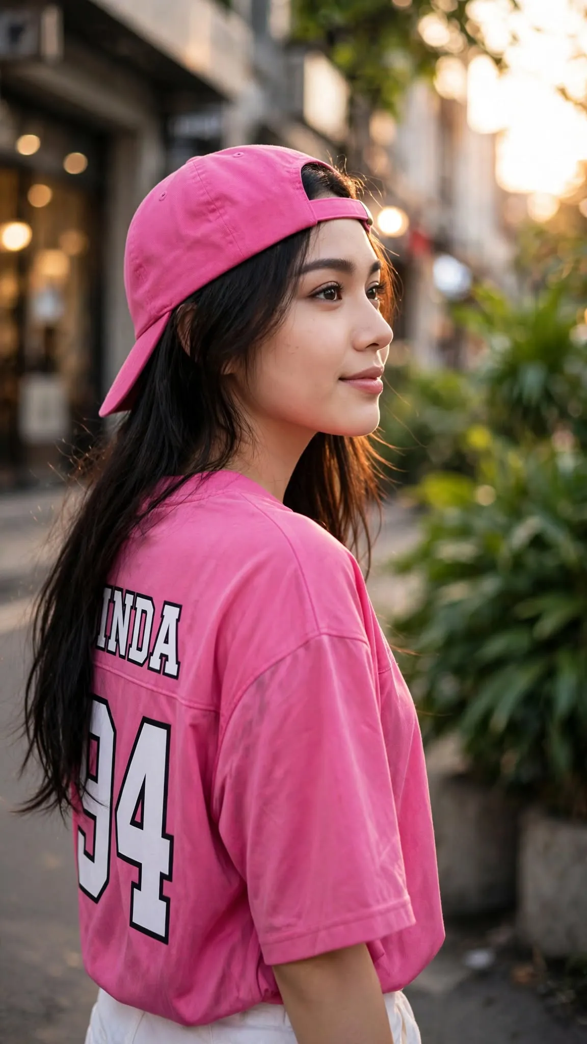 Pink Streetwear Portrait in an Urban Alley