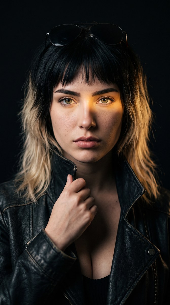 Dramatic Golden-Eyed Portrait output 1