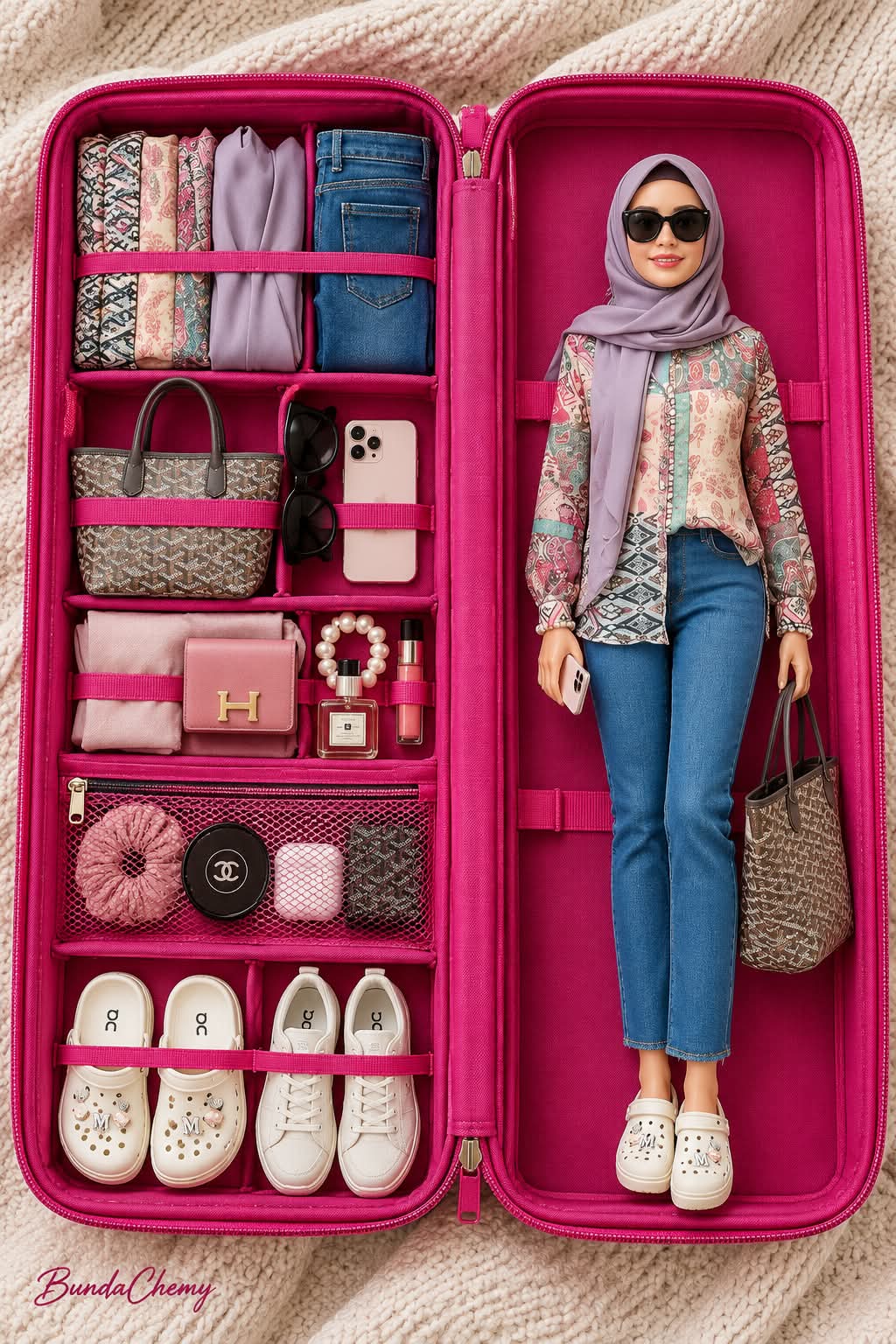 Collectible Fashion Doll in a Fuchsia Travel Case