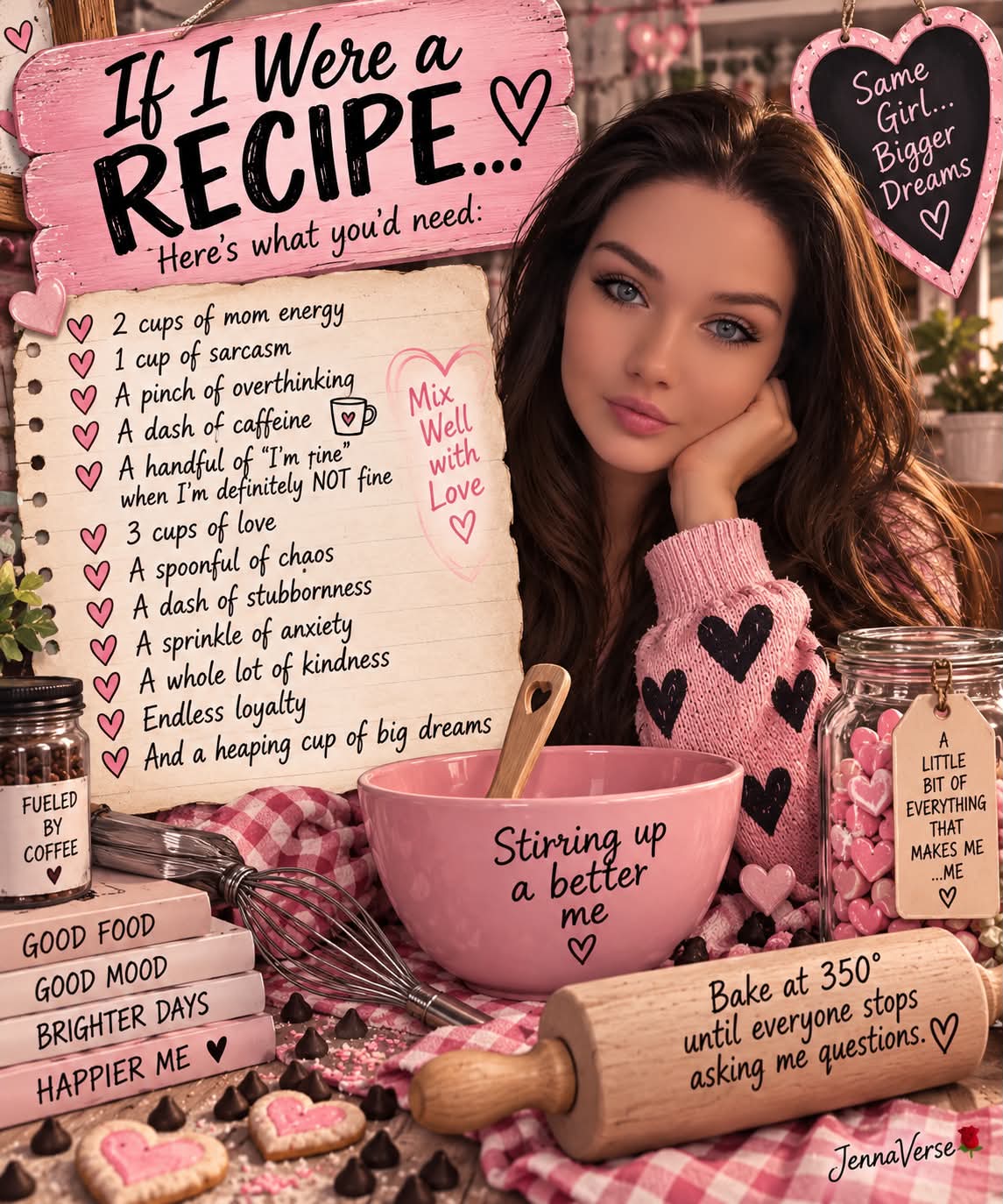 If I Were a Recipe: Cozy Pink Portrait Poster