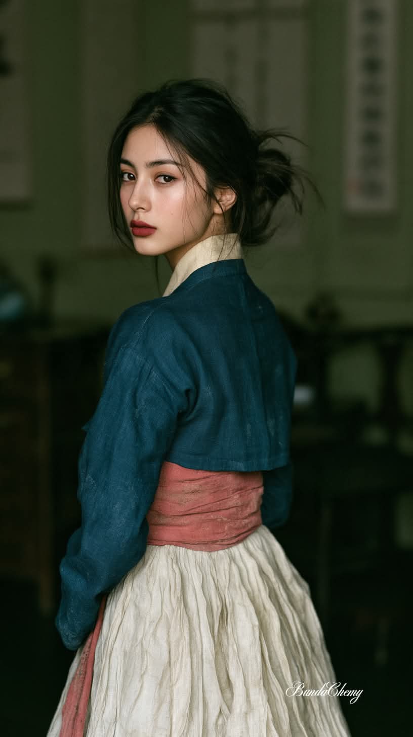Cinematic Hanbok Portrait on Vintage Film output 4