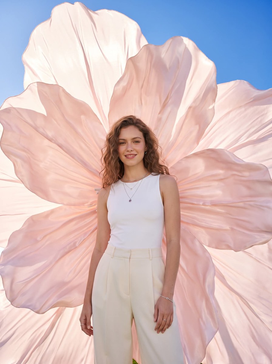 Satin Flower Fashion Editorial Portrait output 3