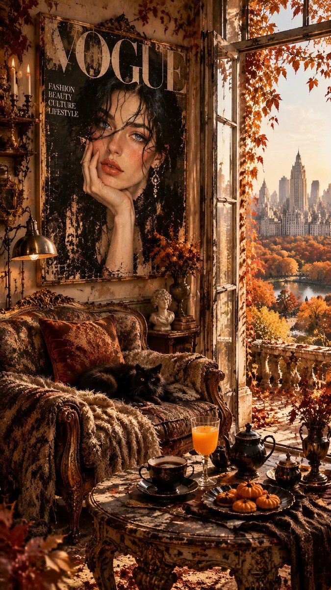 Vintage Autumn Editorial Interior Photograph