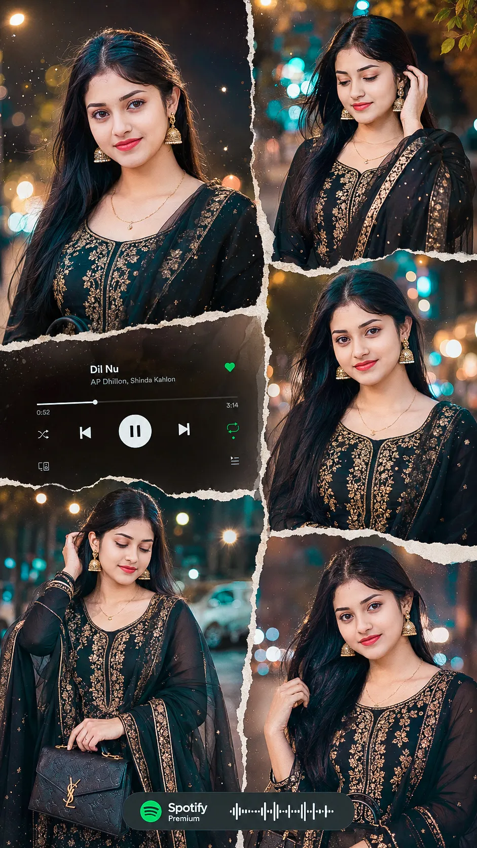 Cinematic Portrait in a Black Embroidered Salwar Suit
