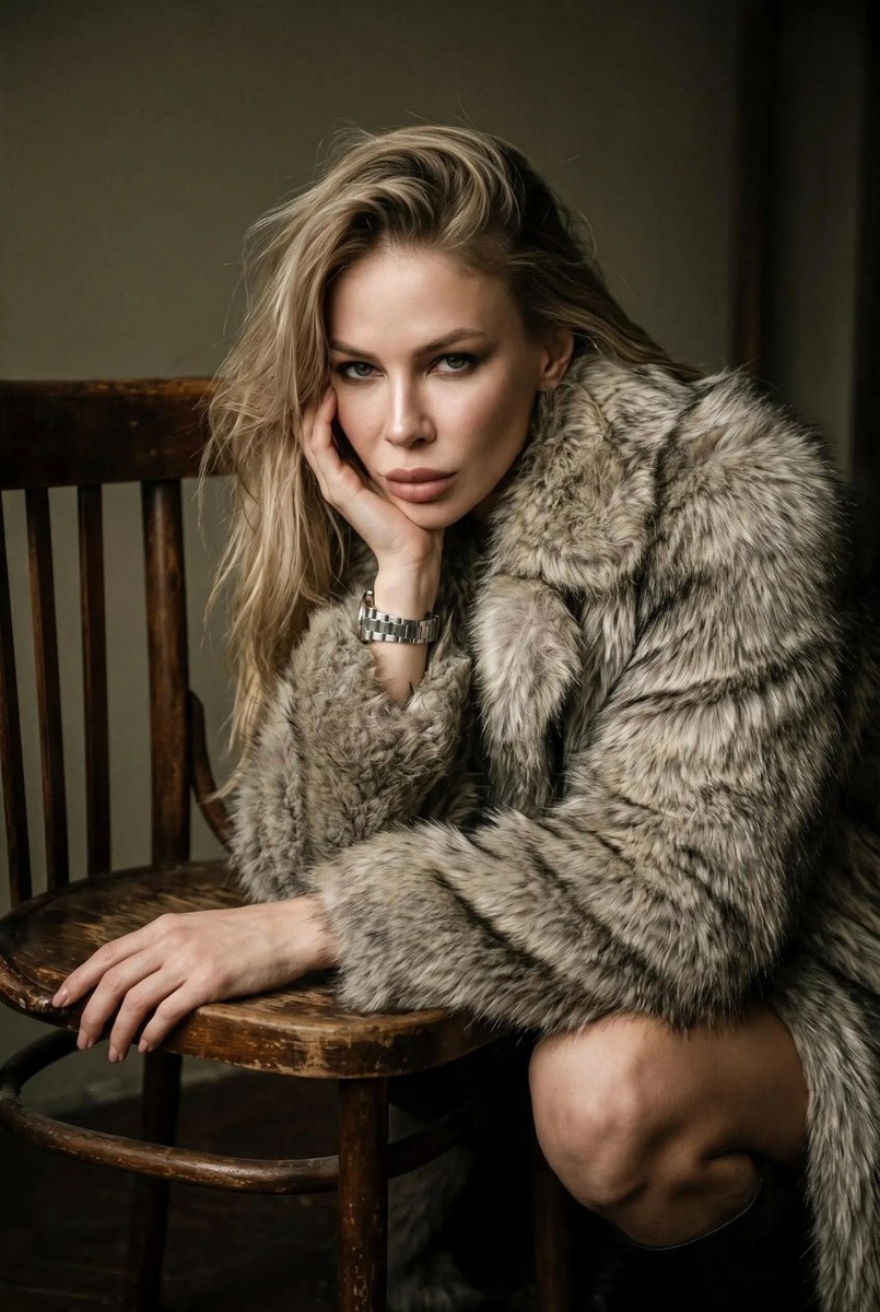 Vintage Luxury Fashion Portrait in a Fur Coat output 3