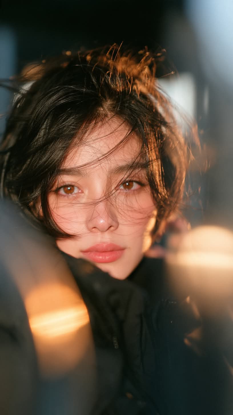 Cinematic Portrait of a Young Woman with a Pixie Cut output 2