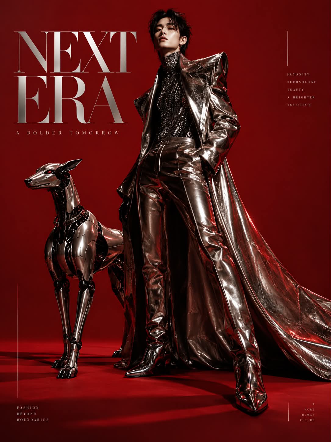 Luxury Fashion Campaign on a Crimson Studio Set output 5