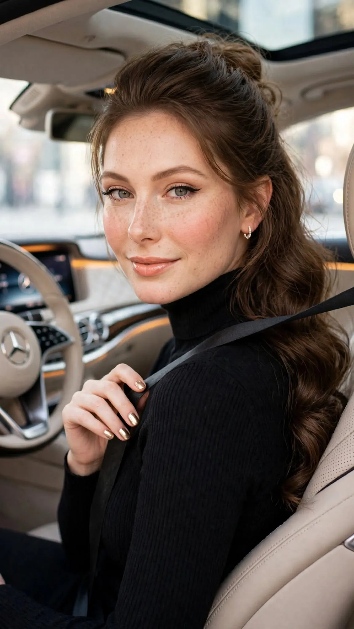 Quiet-Luxury Portrait in a Mercedes-Benz S-Class