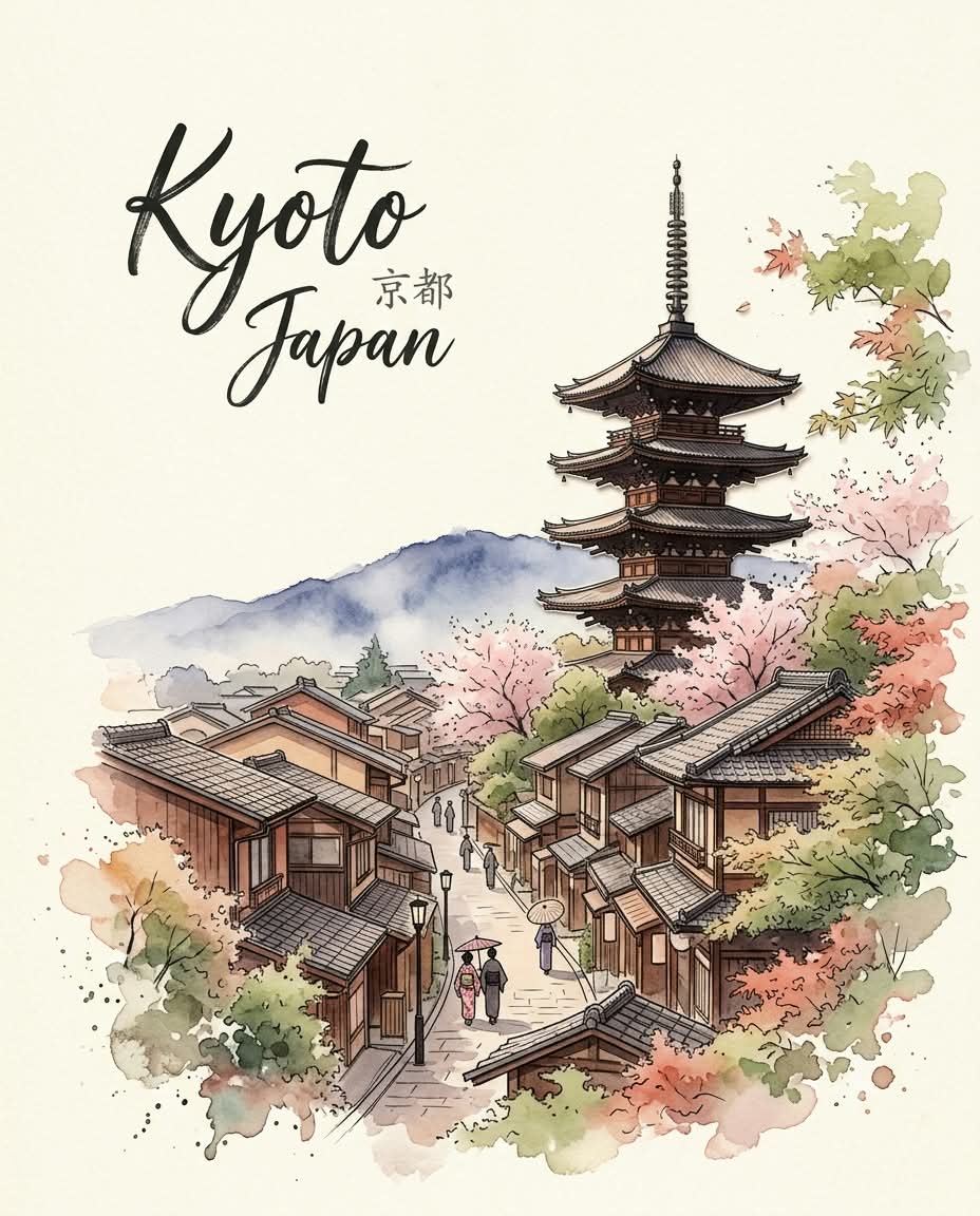 Watercolor Destination Art Poster output 2