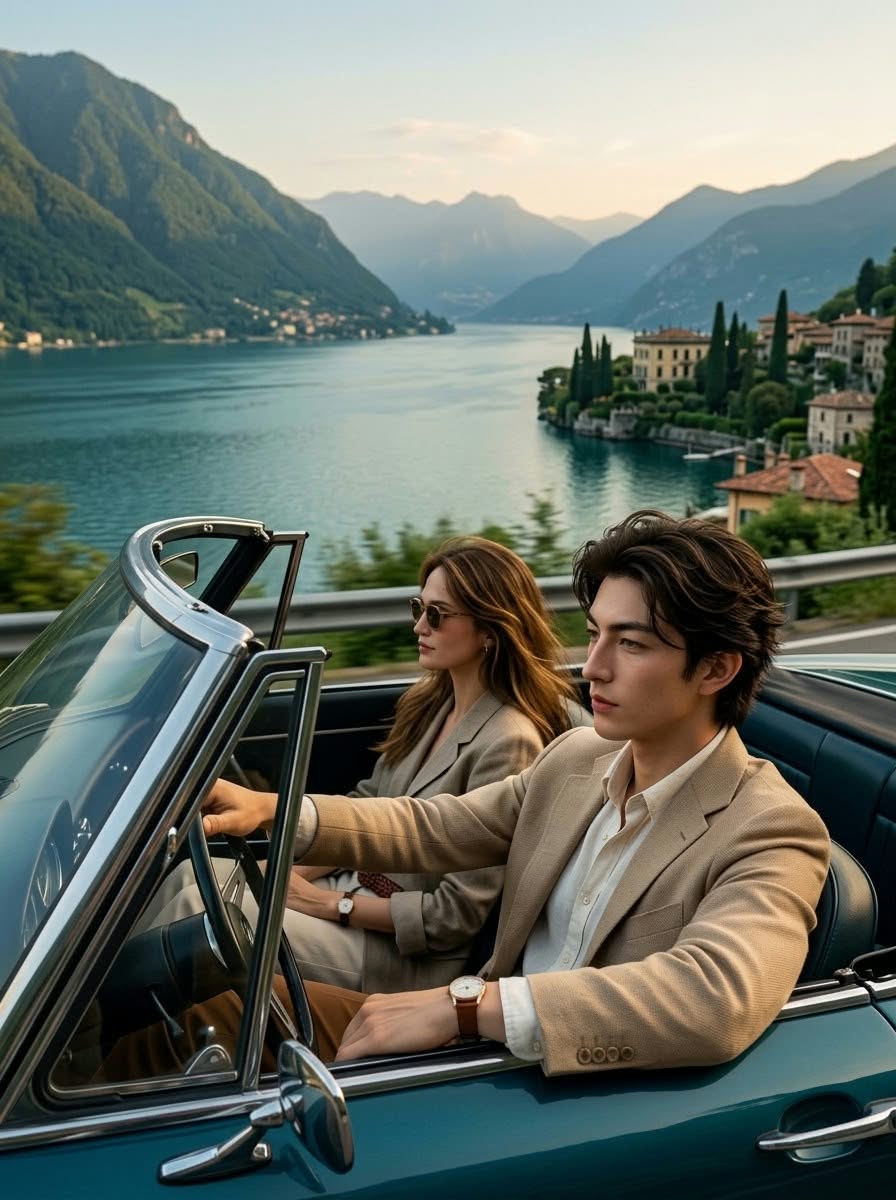 Lake Como Romantic Film Still at Blue Hour output 2