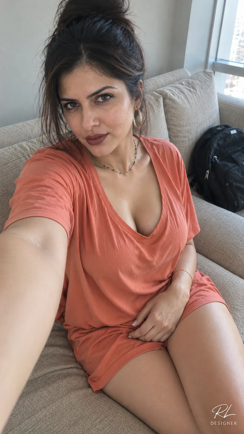 Candid Selfie on a Sofa