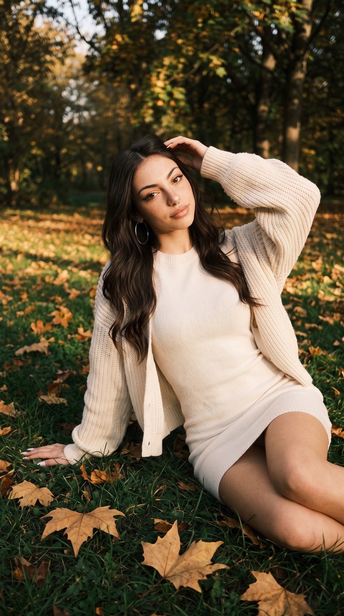 Golden Autumn Muse Portrait