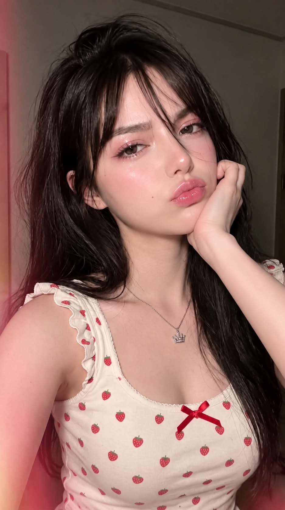 Playful Korean-Style Flash Selfie Edit output 3
