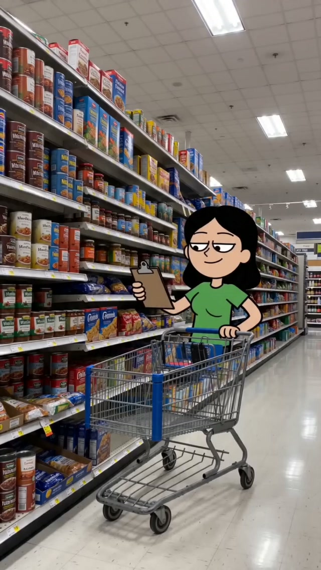 Supermarket Shelf Collapse Cartoon Video