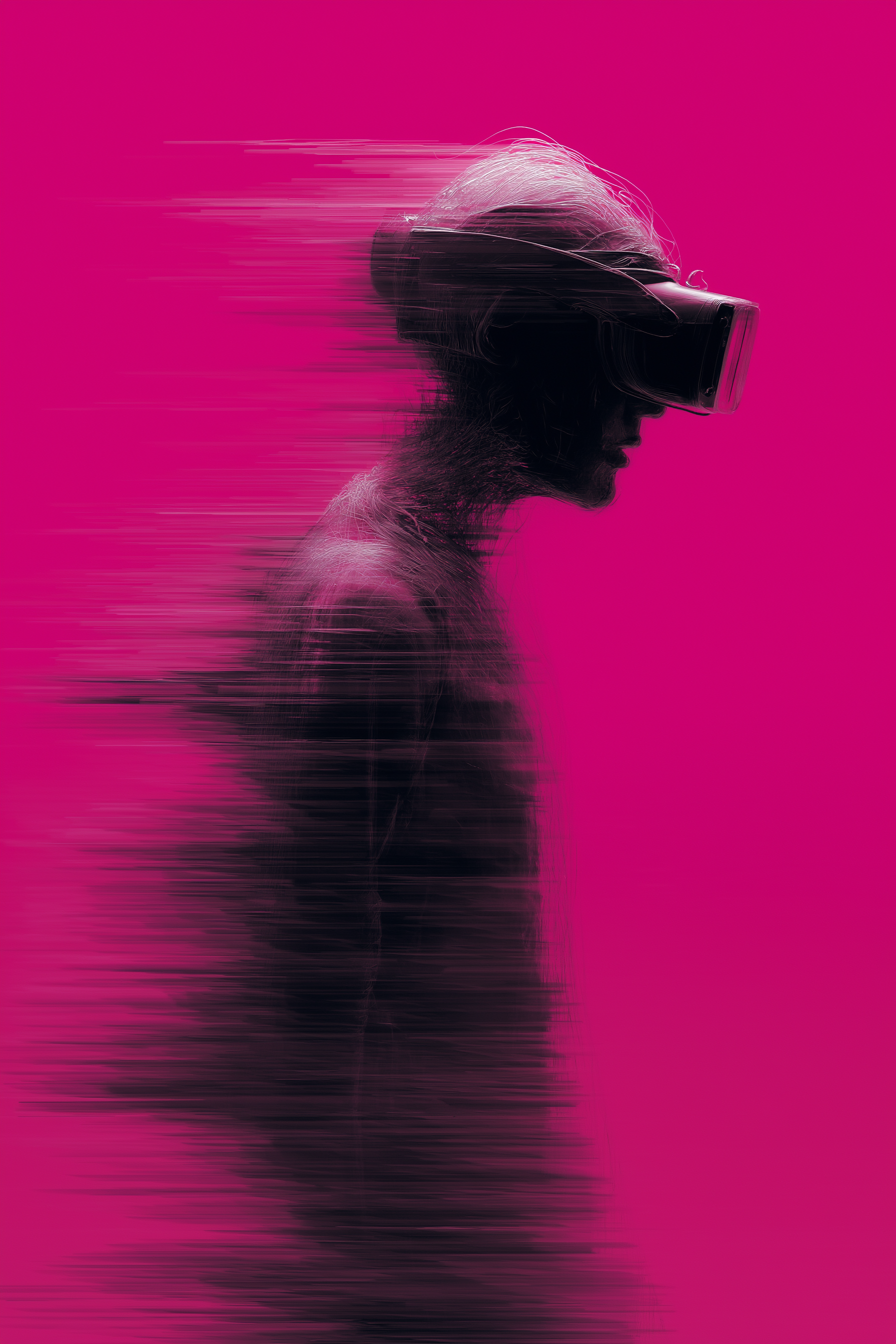 Abstract Motion-Blurred VR Avatar Poster Prompt output 1