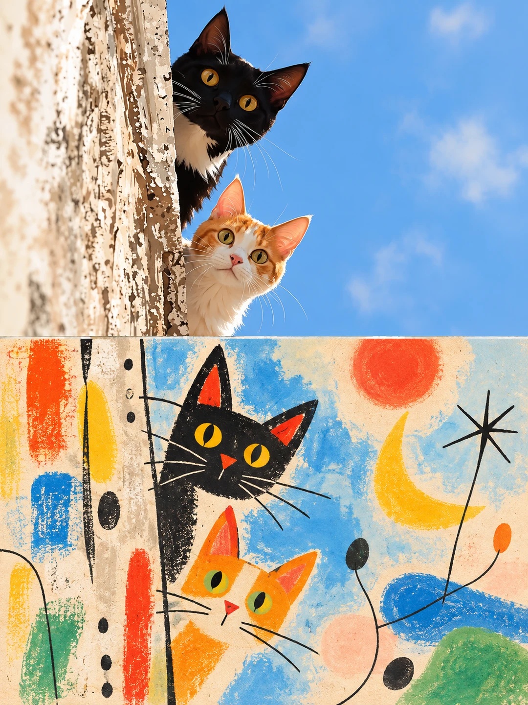 Transform a Photo into a Childlike Miró-Inspired Illustration output 2