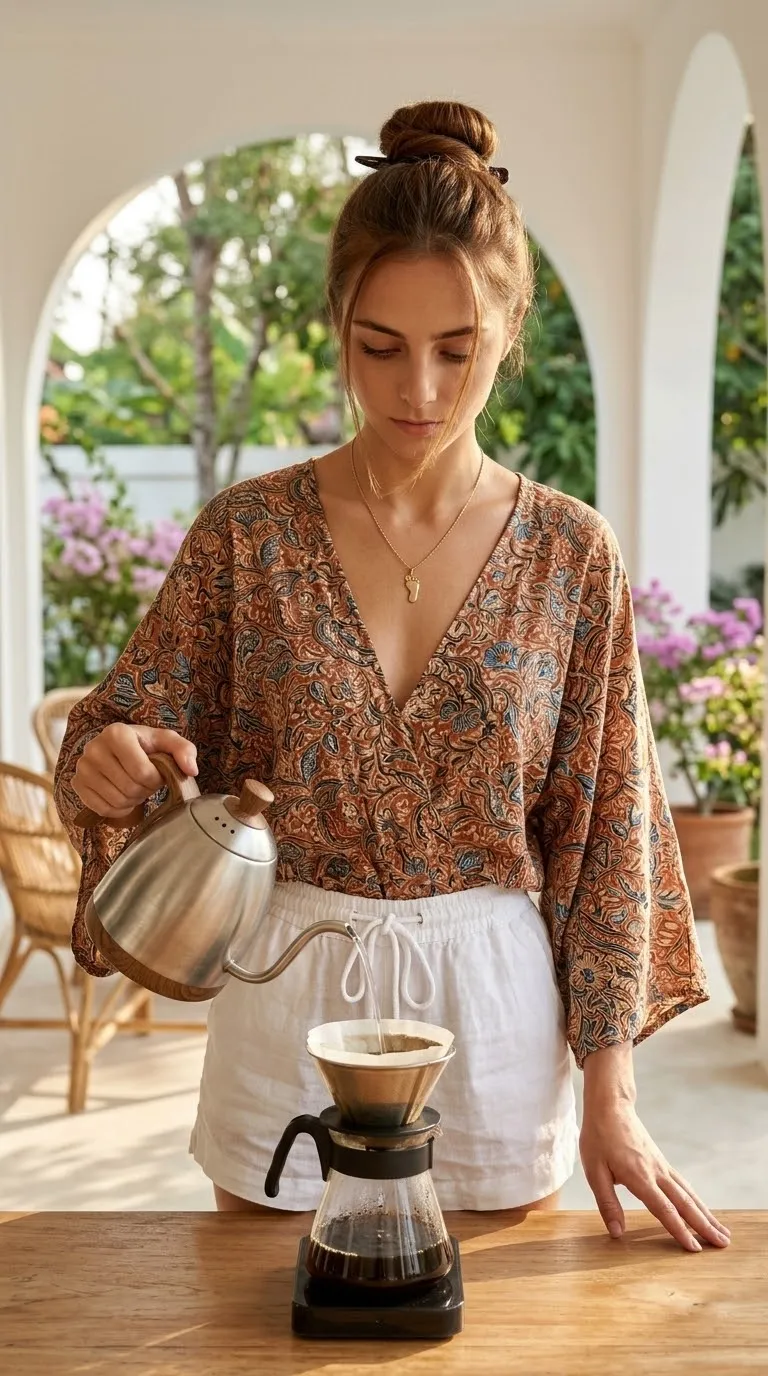 Morning Coffee on a Tropical Villa Terrace output 2