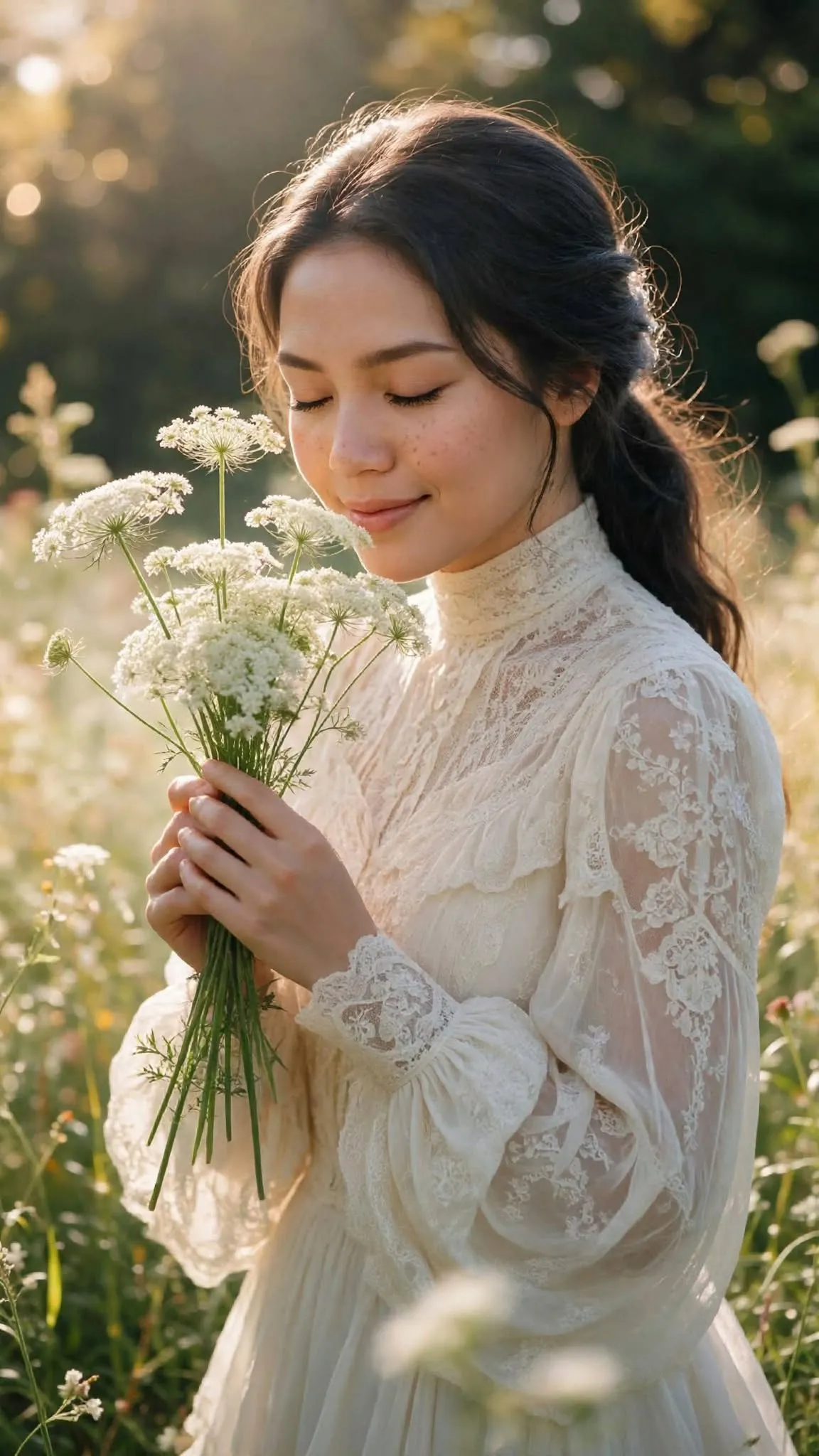 Golden-Hour Wildflower Meadow Portrait