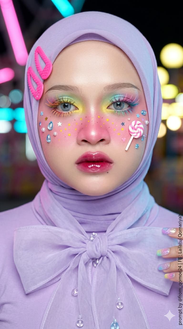 Lavender Kawaii Makeup Macro Portrait output 2