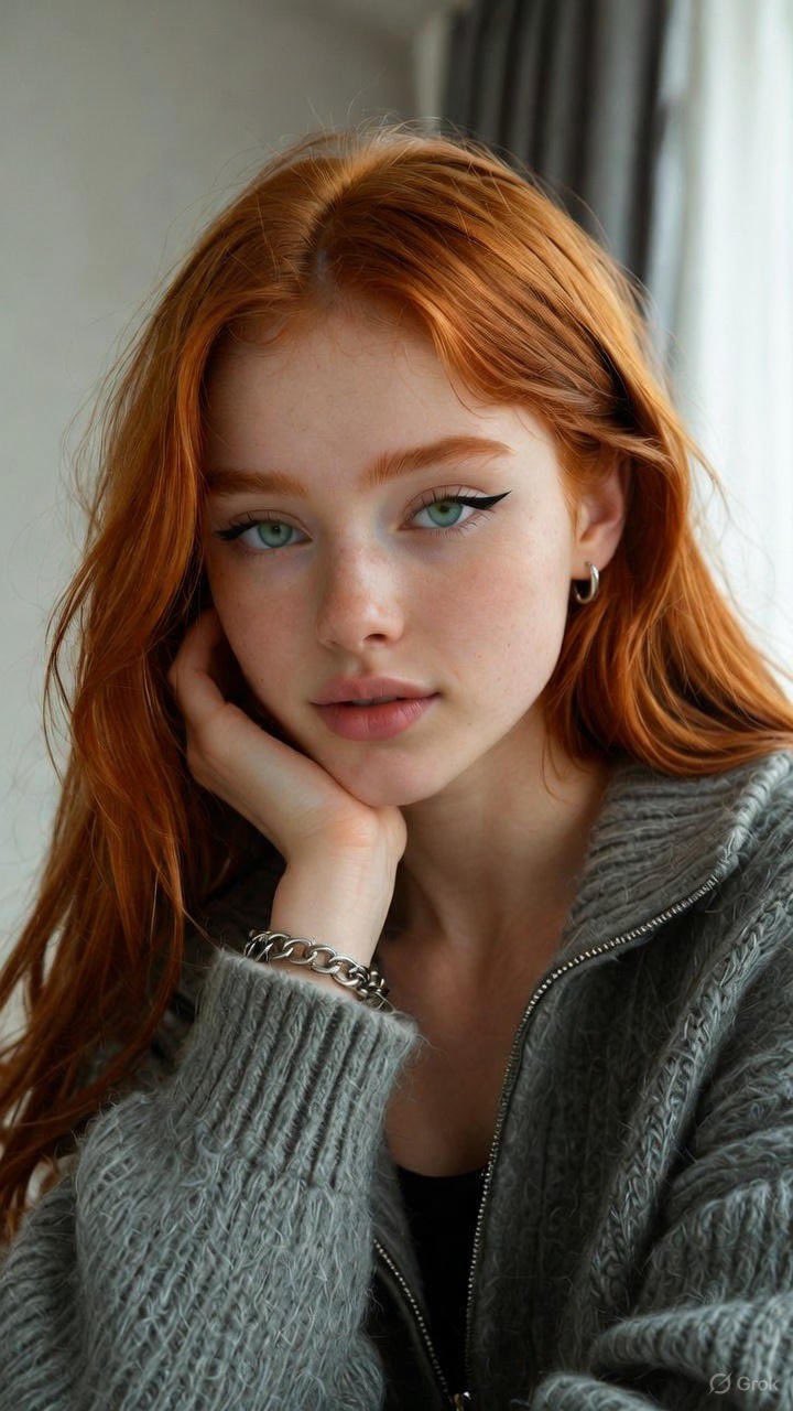 Create Portrait Prompts for a Copper-Red-Haired Woman