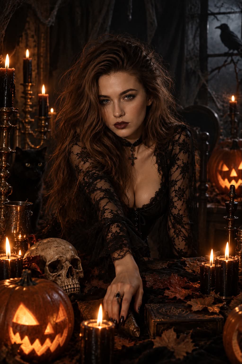 Gothic Halloween Candlelit Portrait output 4
