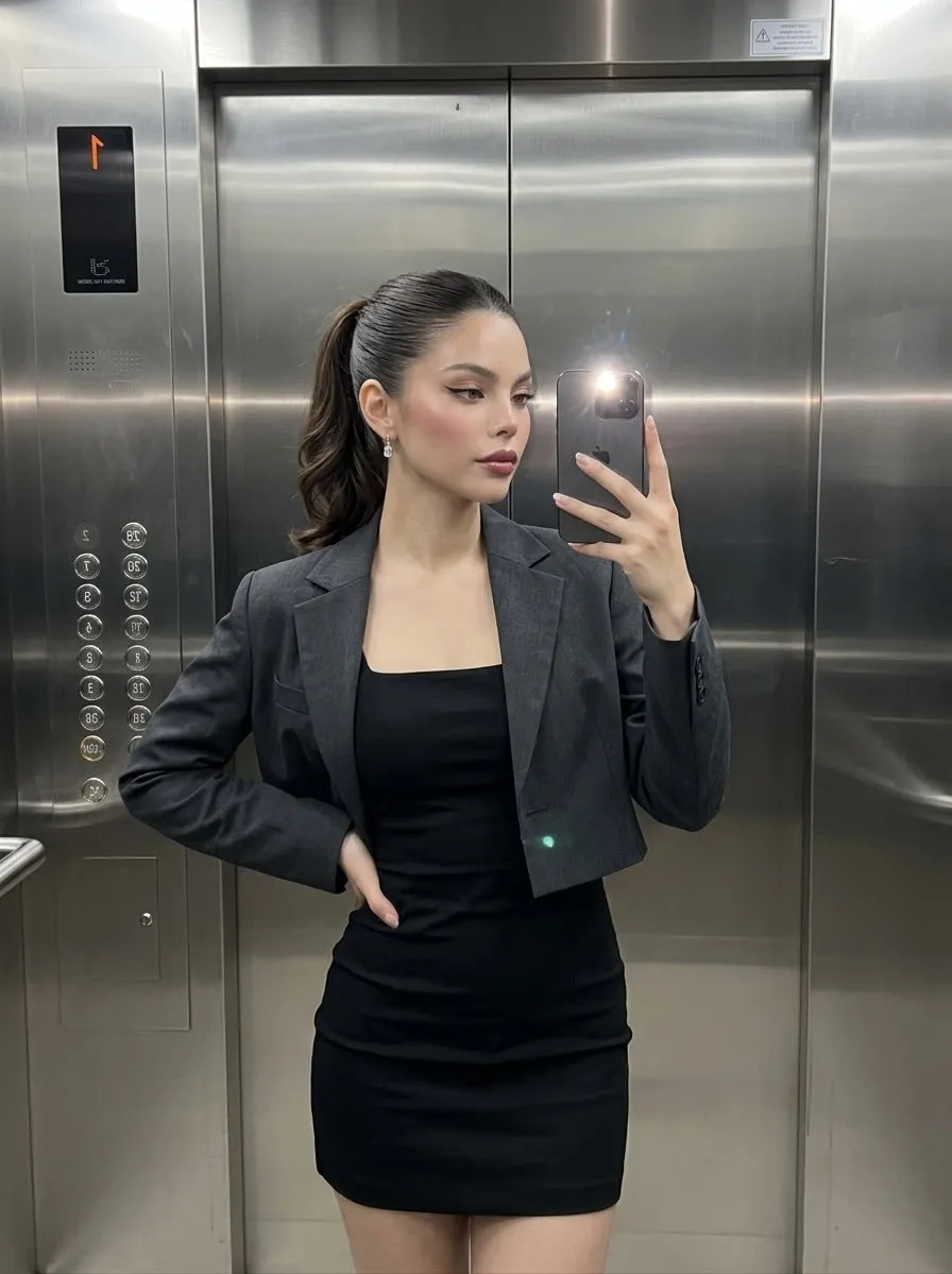 Elevator Outfit Check Portrait output 1