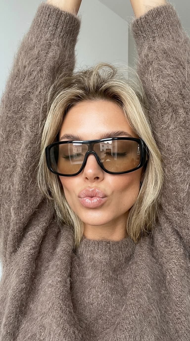 Photorealistic Close-Up Sweater Selfie output 2