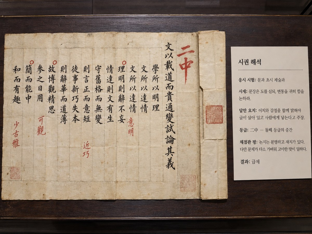 Joseon Dynasty Gwageo Examination Answer Sheet