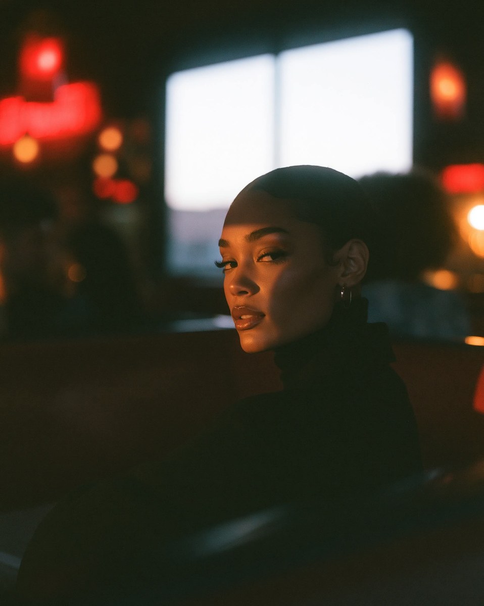 Moody Golden-Hour Café Portrait
