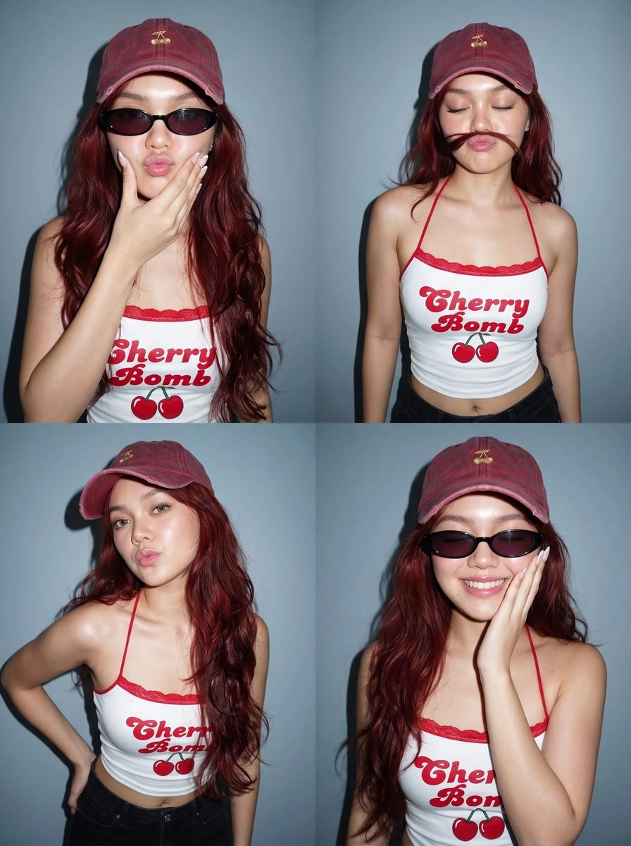 Y2K Cherry 2×2 Photo Collage