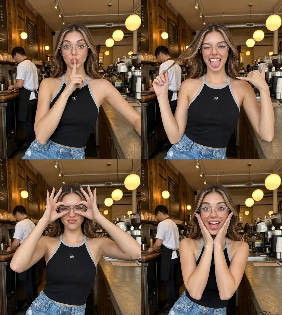 Casual Café Portrait with Reference-Matched Identity output 7