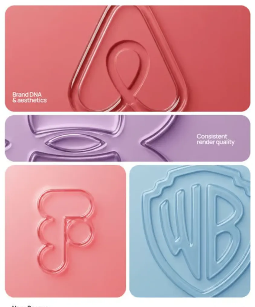 Minimalist 3D Glass Logo Render output 2