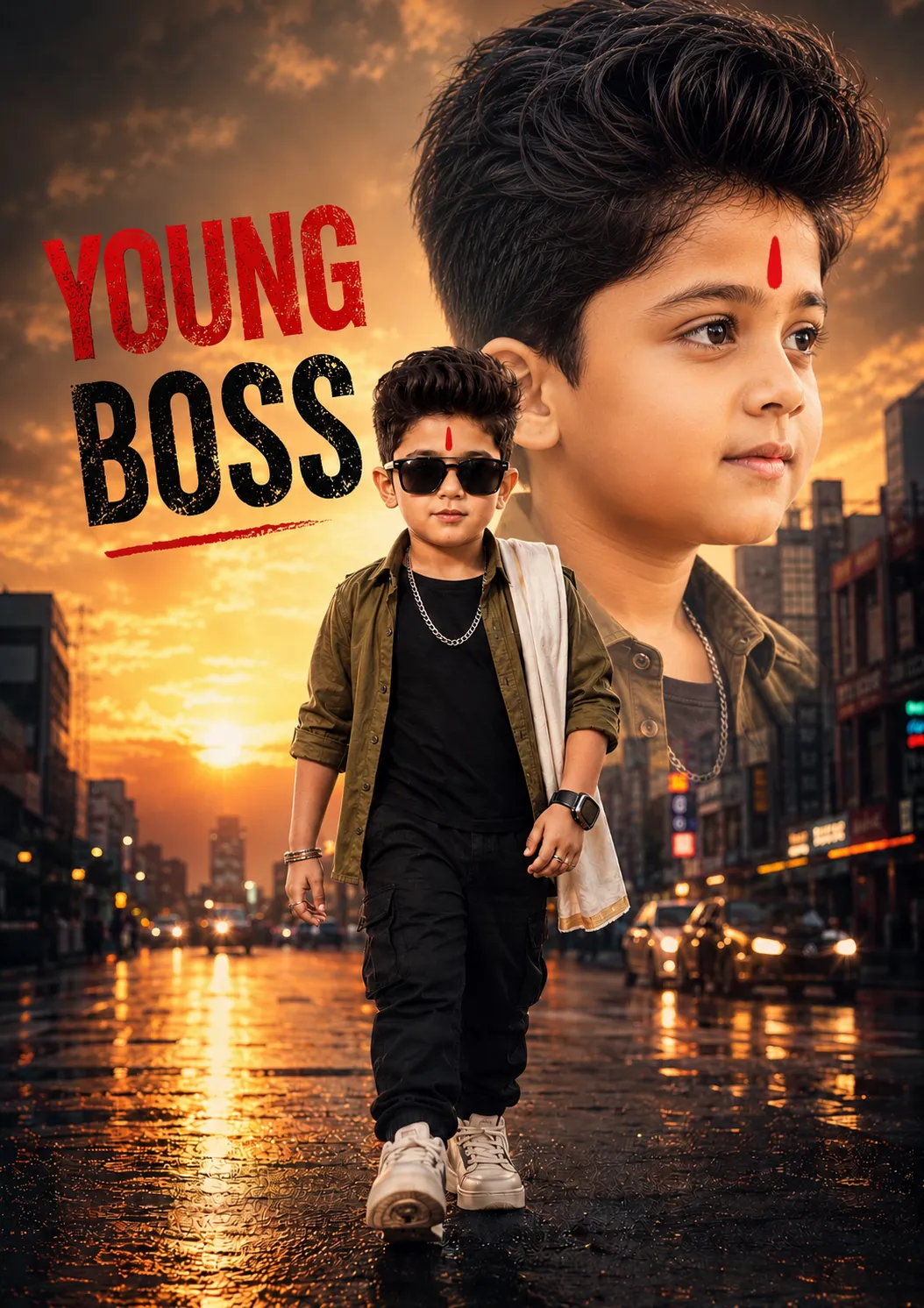 Young Boss Double-Exposure Street Poster output 3