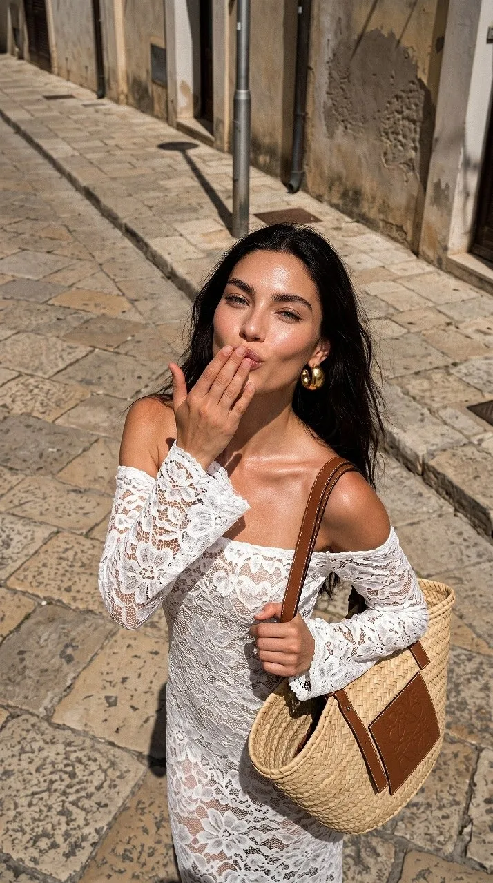 Sunny Street Portrait in White Lace output 2