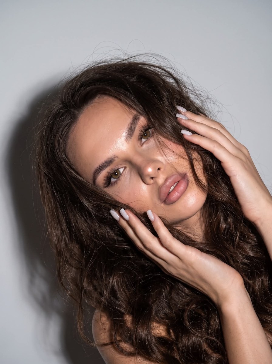 Hard-Flash Portrait with Tousled Curly Hair output 2
