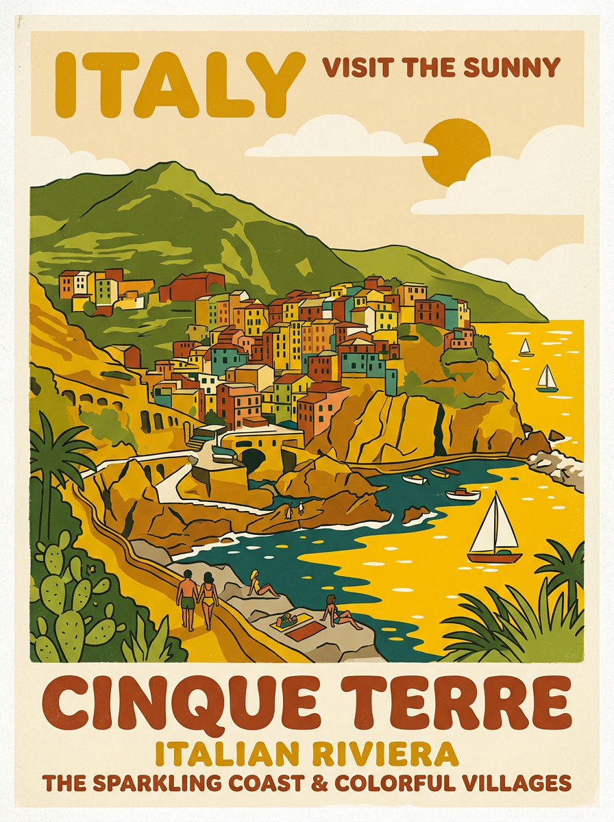 Create a 1970s-Style Scenic Travel Poster