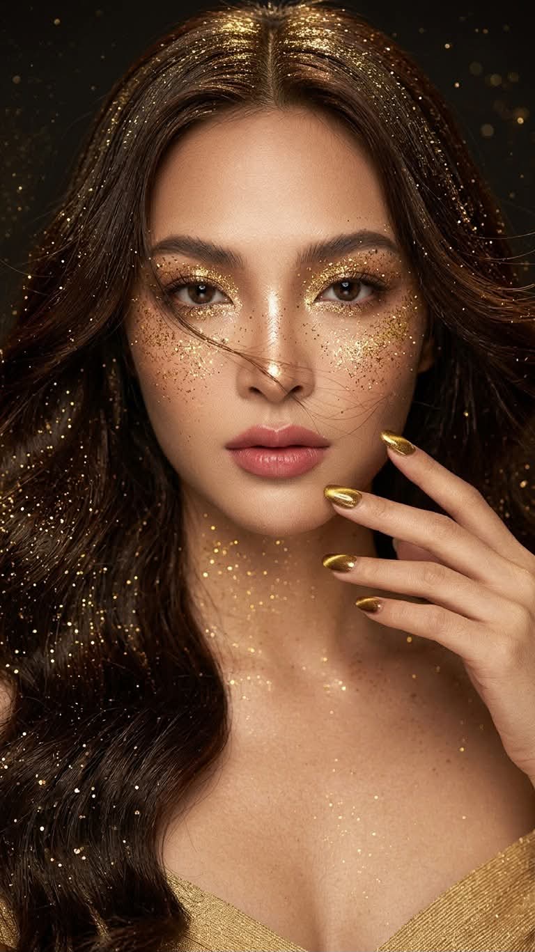 Golden Glitter Beauty Portrait output 2