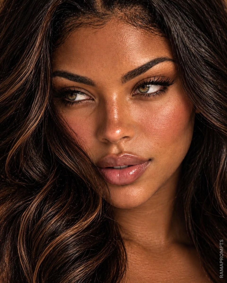 Photorealistic Extreme Close-Up Beauty Portrait