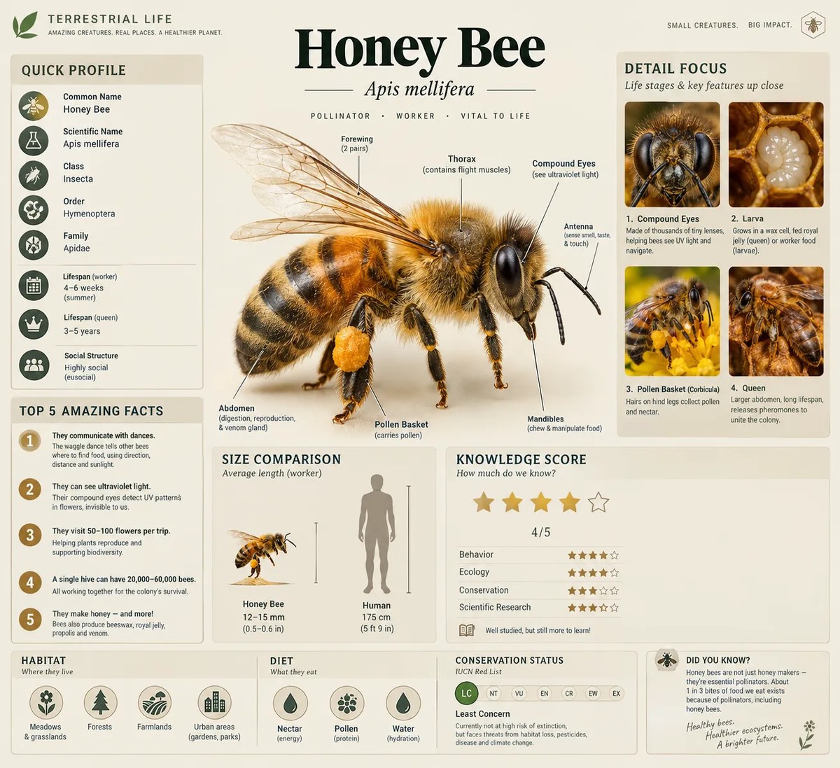 Terrestrial Life Educational Infographic