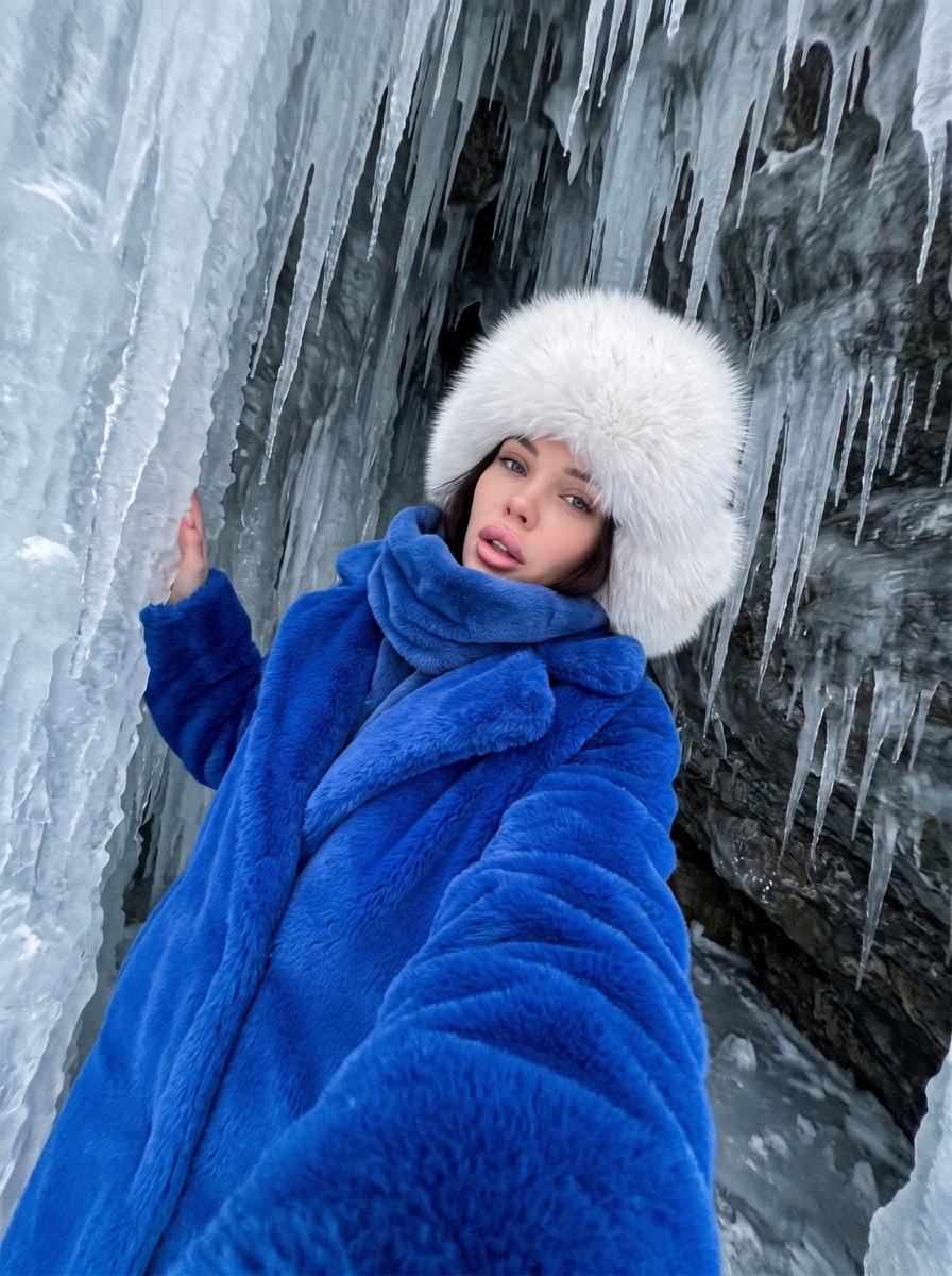 Blurred Winter Ice-Cave Selfie output 1